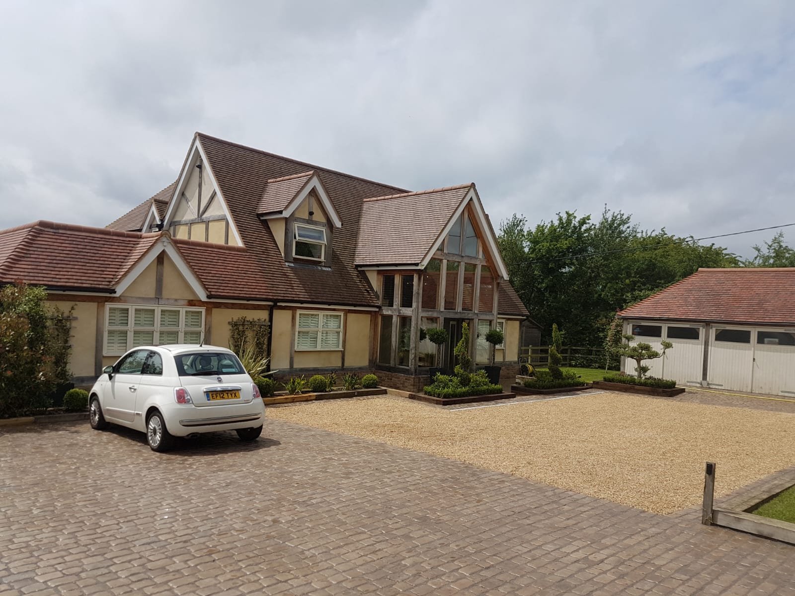 A newly laid driveway.