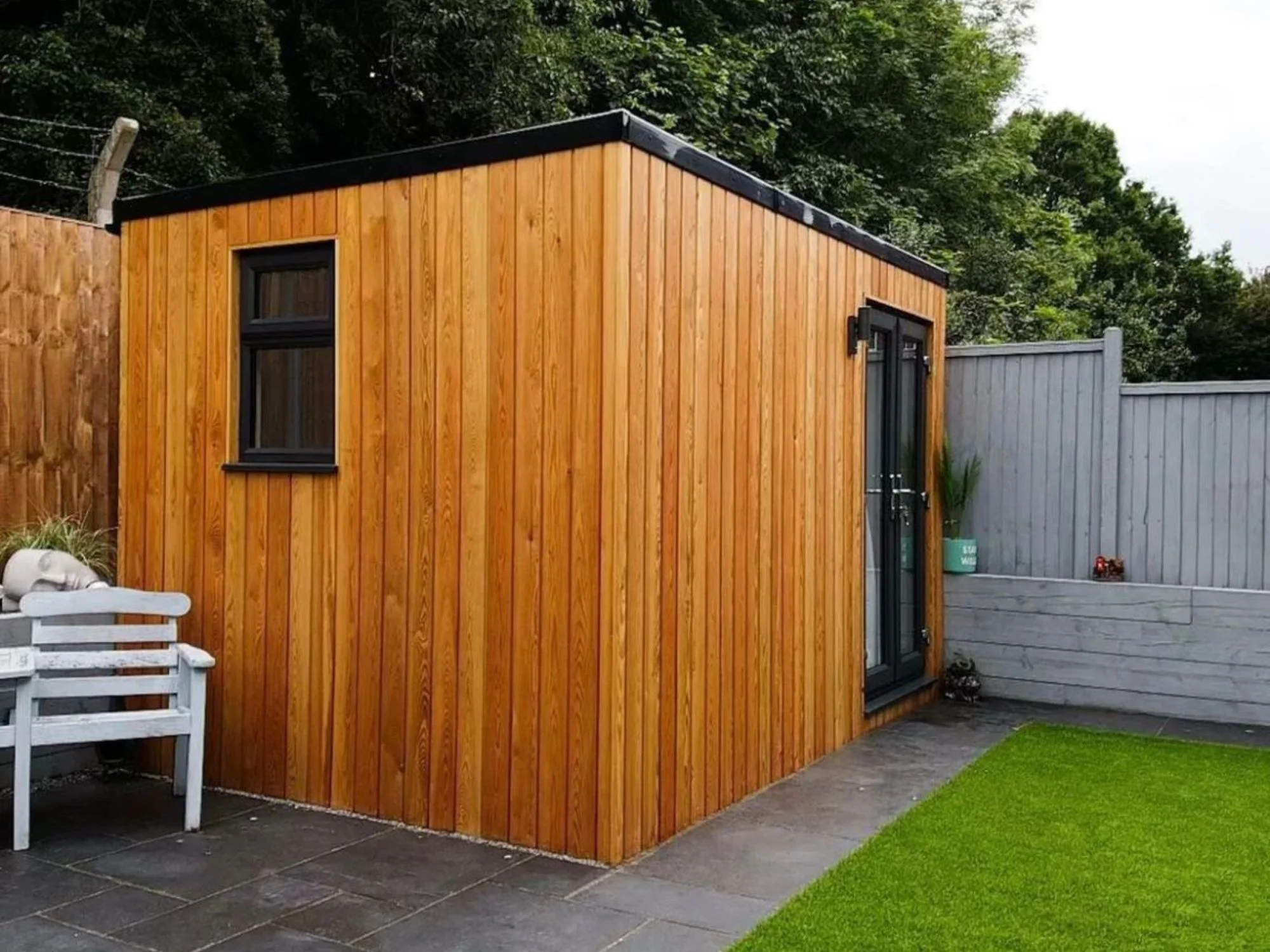 A wooden home office