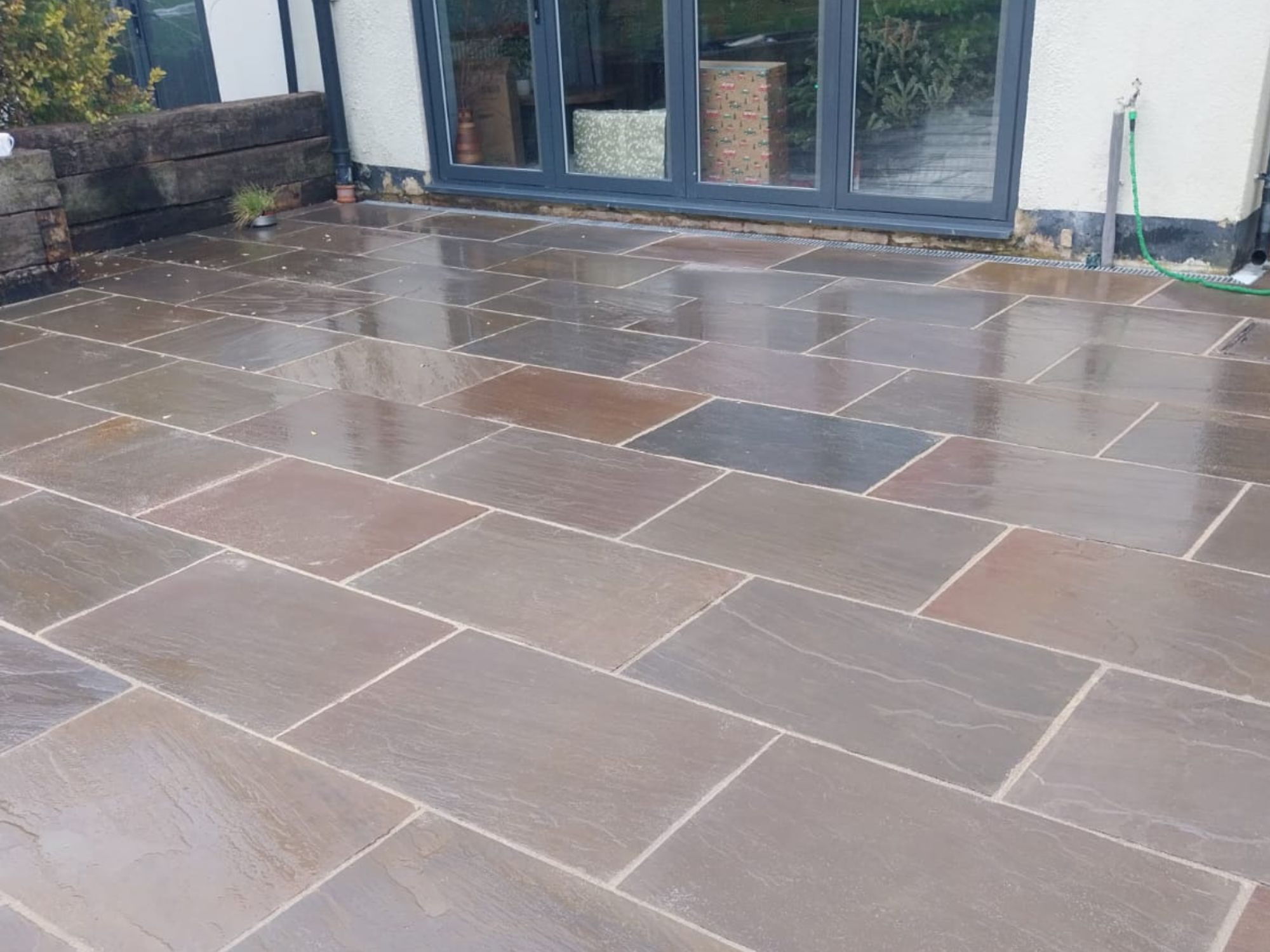 A newly laid patio.