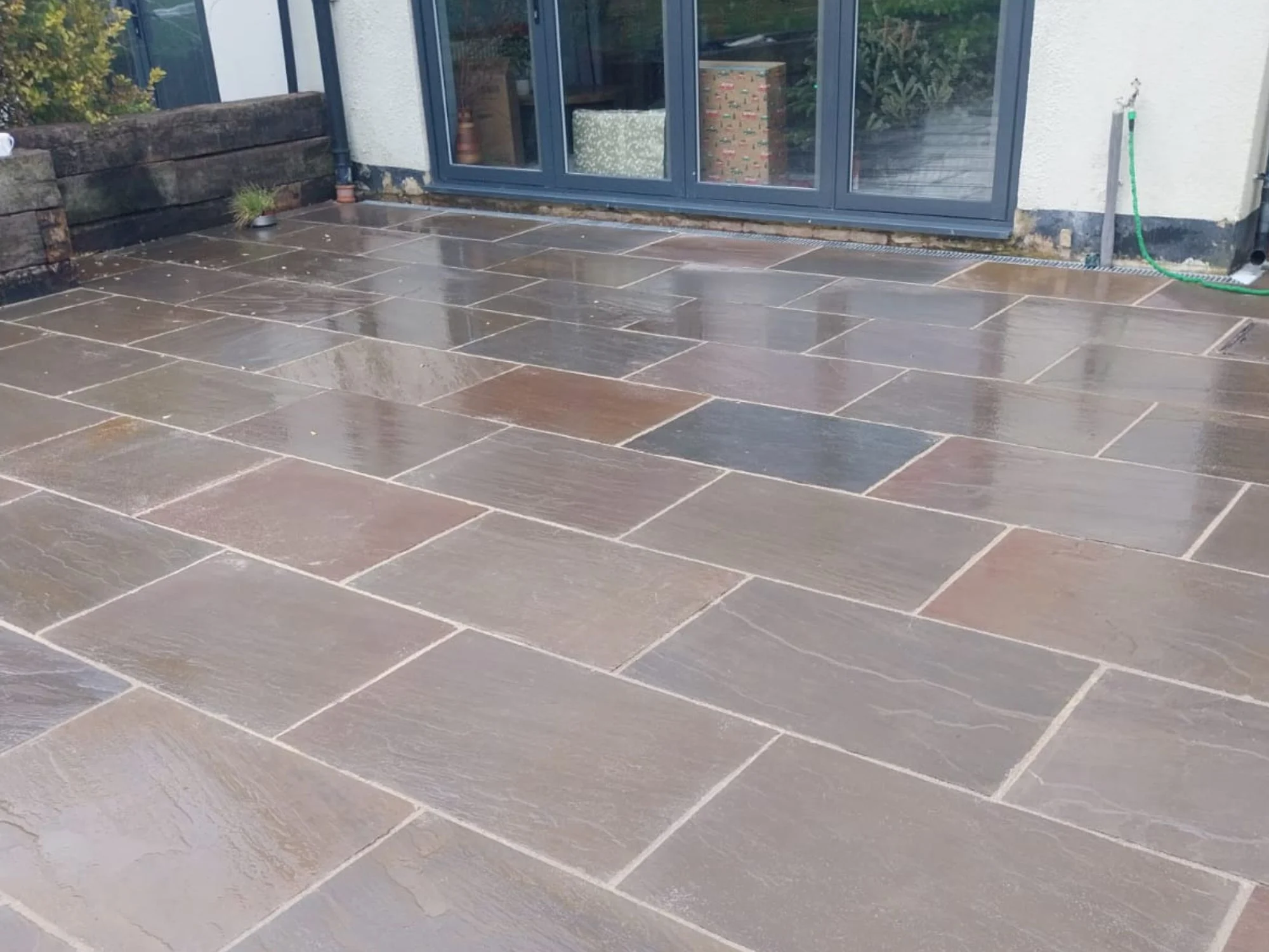 A newly laid patio.